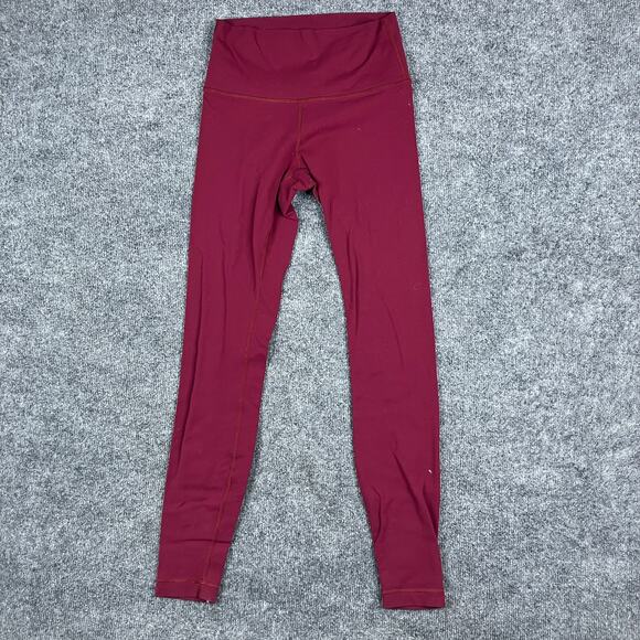 Lululemon Leggings Womens Small Burgundy High Rise Stretch Yoga Pants - Picture 1 of 8